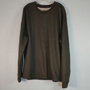 B.C Clothing Heritage Olive Green Long Sleeve Teddy Lined Sweater Size XXL- Cozy